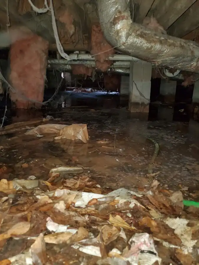 Crawl space flood assessment for Commercial Water Damage Restoration in Hoffman Estates